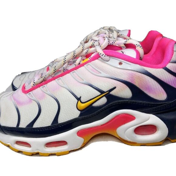 Womens Nike Air Max Plus Premium White Laser Orange Pink CI5780-100 Sz 8 - Picture 3 of 11